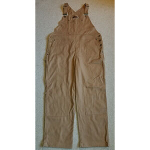 Mens Overalls-COLUMBIA-brown cotton canvas carpenter Performance Hunting Gear-XL